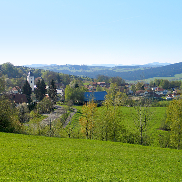 Ausblick auf St. Oswald vom Hochbehälter aus