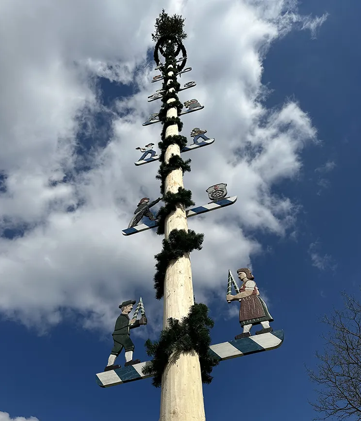 Traditionelles Maibaumaufstellen