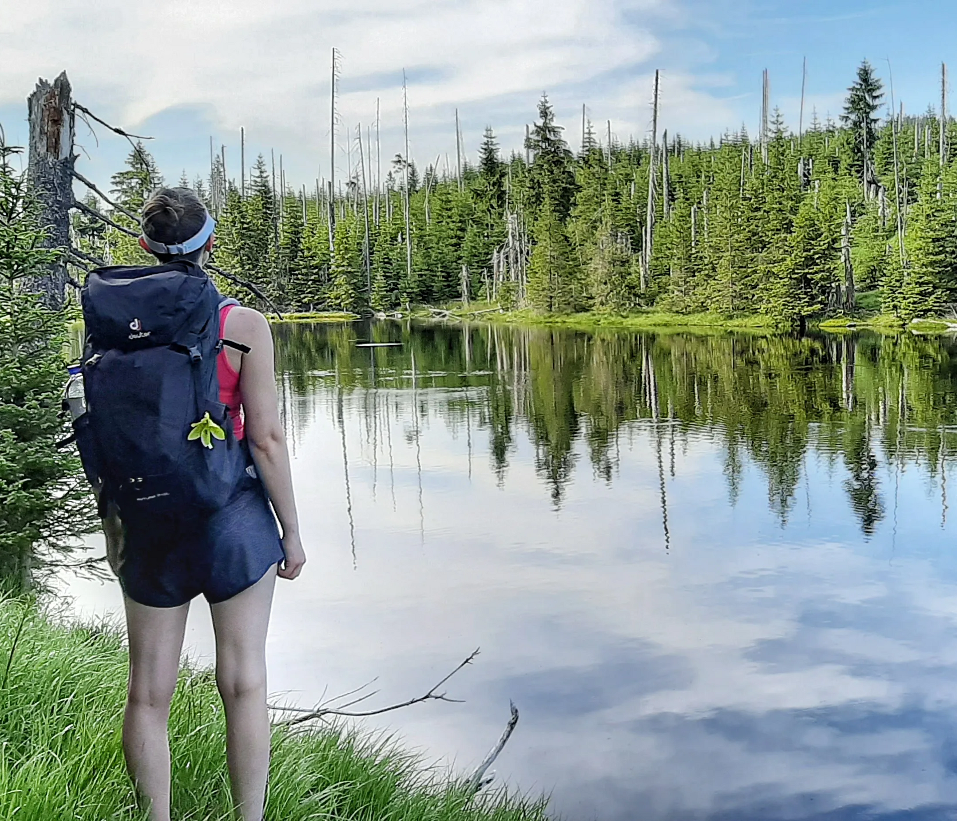 Wandererin vor Reschbachklause