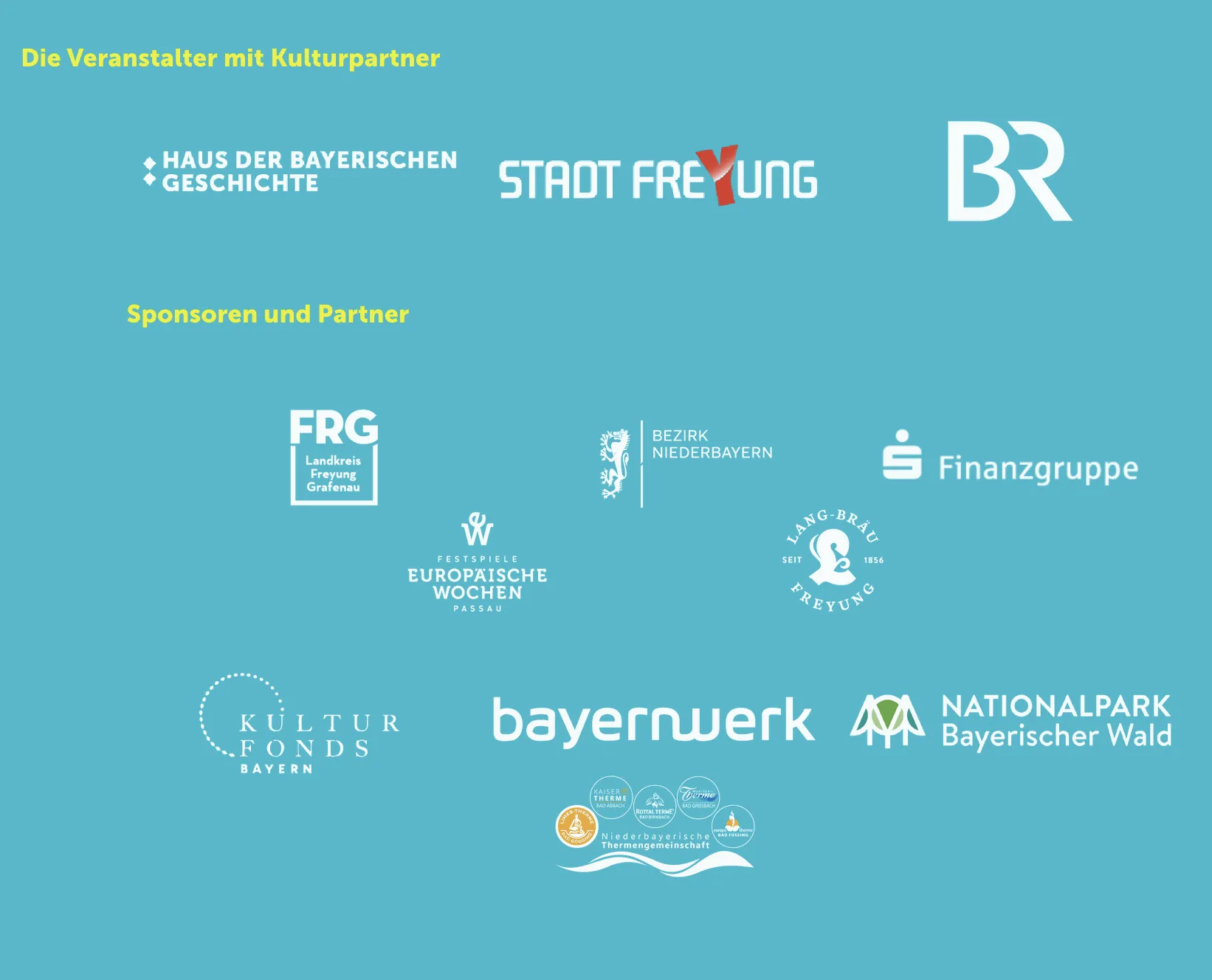 Logos der Sponsoren der Landesmusikausstellung Veranstalter und Sponsoren